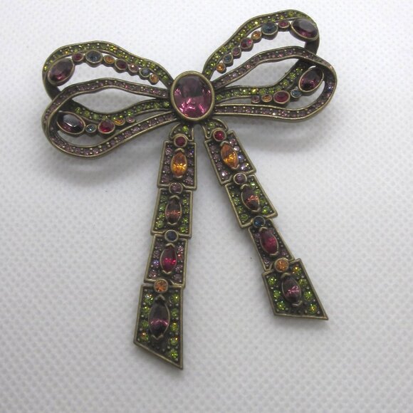 Heidi Daus Articulated Bow Brooch - Picture 1 of 4
